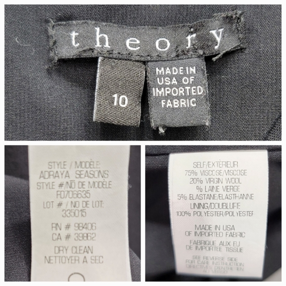THEORY ADRAYA SEASONS BLACK SHORT DRESS, SIZE 10 - Picture 2 of 5